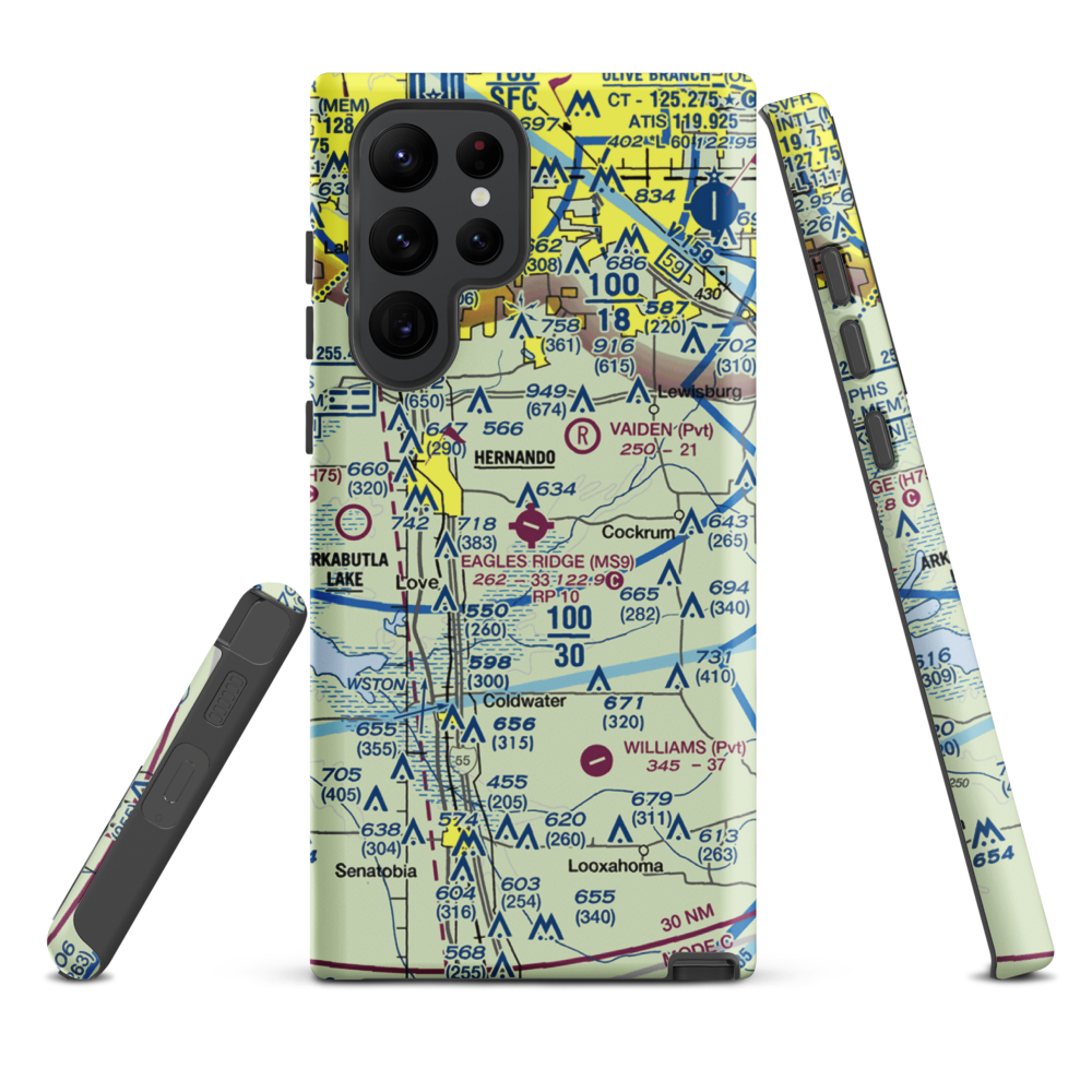 Eagles Ridge Airport (MS9) VFR Sectional Samsung Phone Case Samsung Galaxy S22 Ultra model shown