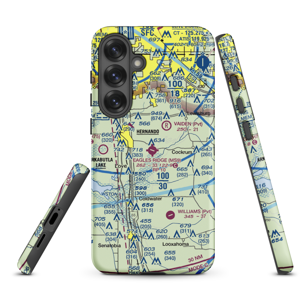 Eagles Ridge Airport (MS9) VFR Sectional Samsung Phone Case Samsung Galaxy S25 Plus model shown