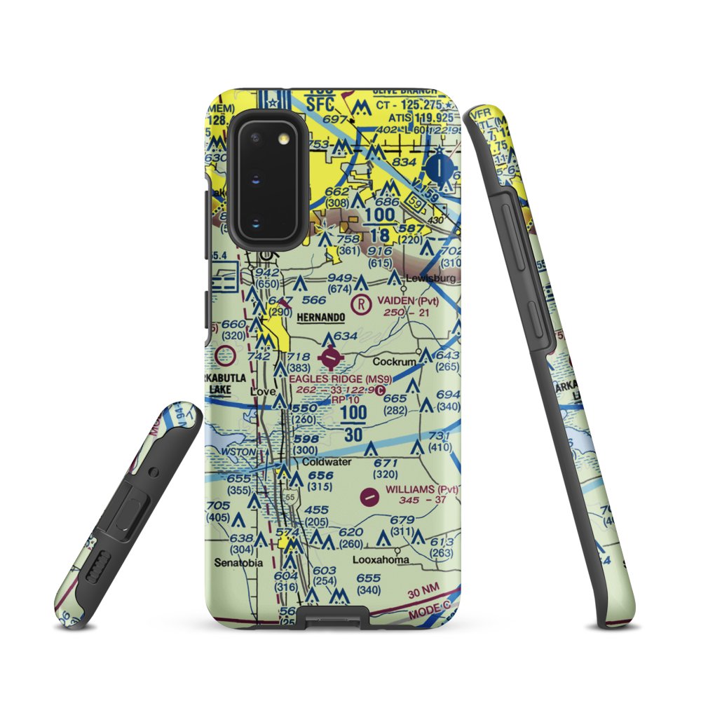 Eagles Ridge Airport (MS9) VFR Sectional Samsung Phone Case Samsung Galaxy S20 model shown
