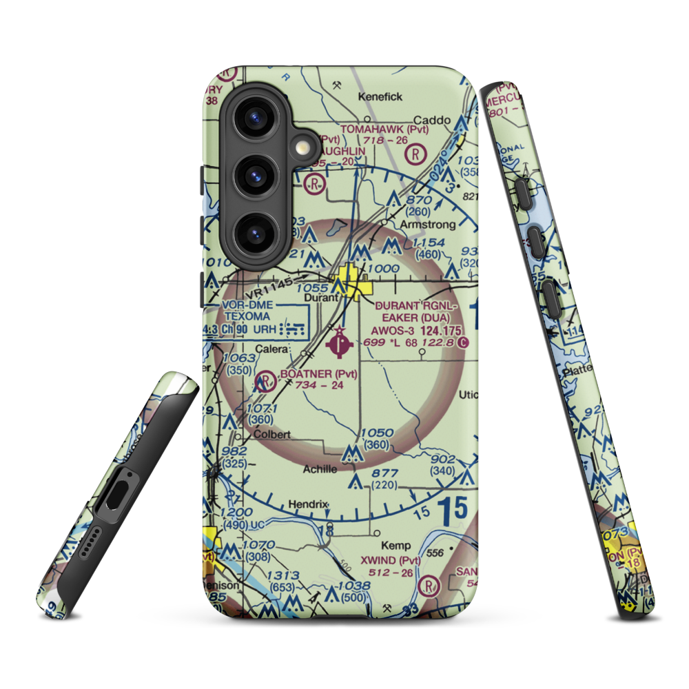 Eaker Field (DUA) VFR Sectional Samsung Phone Case Samsung Galaxy S24 Plus model shown