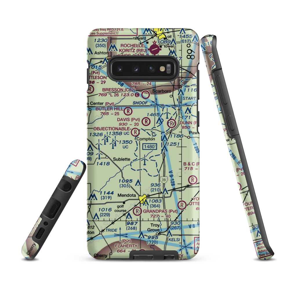 Earl Barnickel Airport (IL88) VFR Sectional Samsung Phone Case Samsung Galaxy S10 Plus model shown