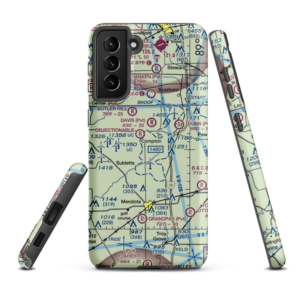 Earl Barnickel Airport (IL88) VFR Sectional Samsung Phone Case Samsung Galaxy S21 FE model shown