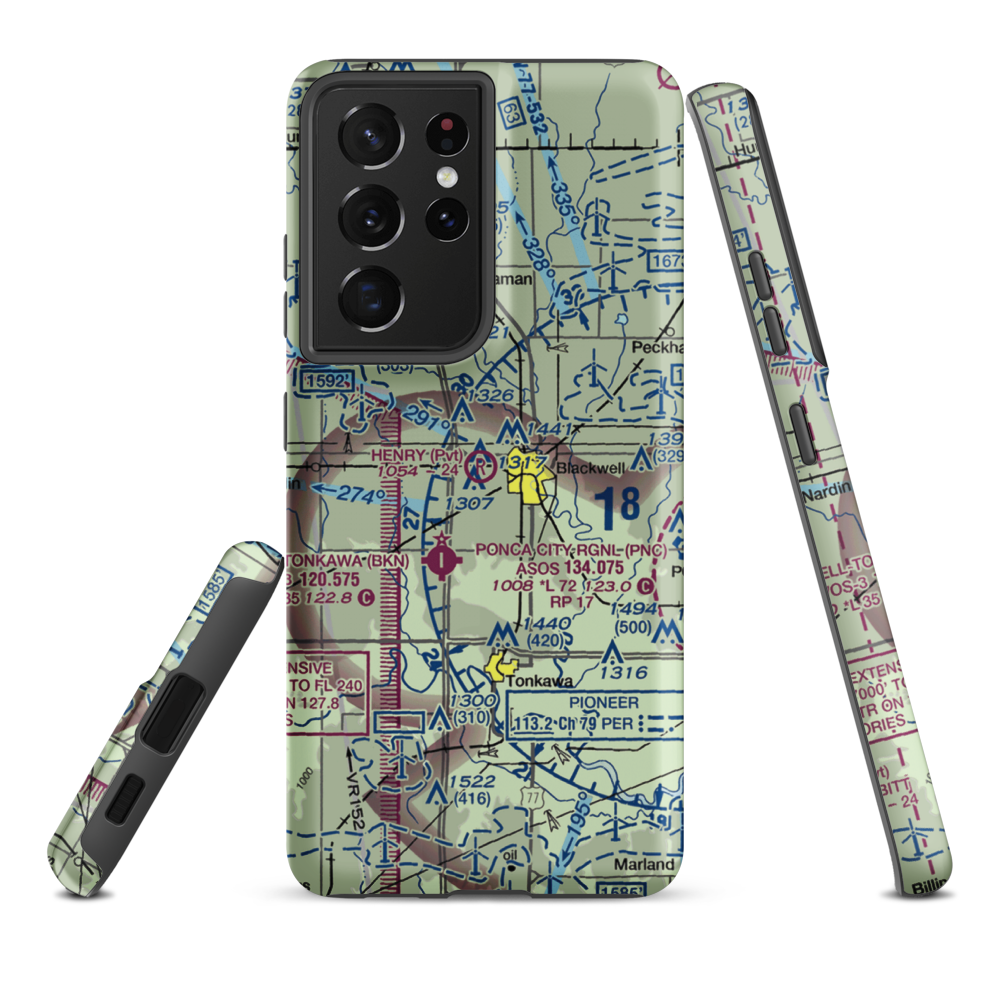 Earl Henry Airport (BWL) VFR Sectional Samsung Phone Case Samsung Galaxy S21 Ultra model shown