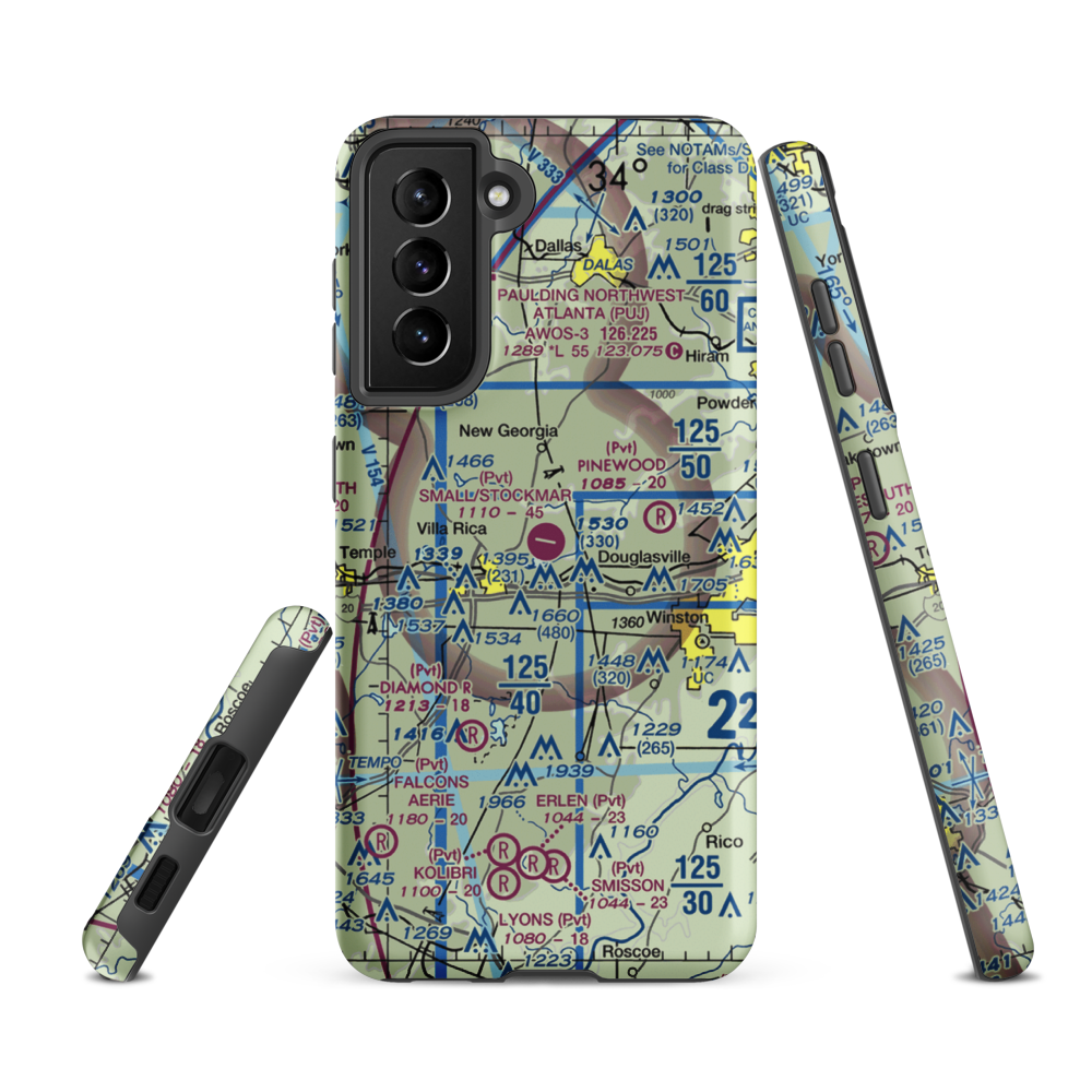 Earl L. Small Jr. Field/Stockmar Airport (20GA) VFR Sectional Samsung Phone Case Samsung Galaxy S21 FE model shown
