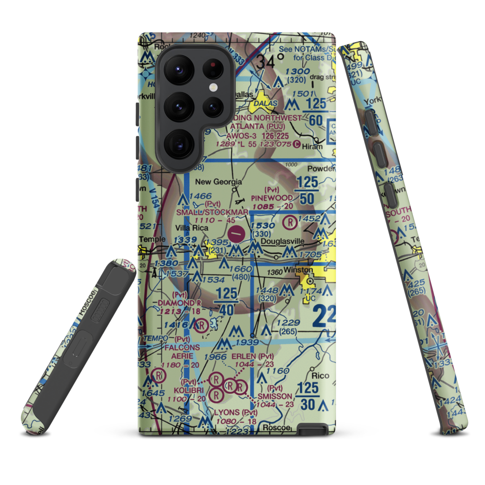 Earl L. Small Jr. Field/Stockmar Airport (20GA) VFR Sectional Samsung Phone Case Samsung Galaxy S22 Ultra model shown