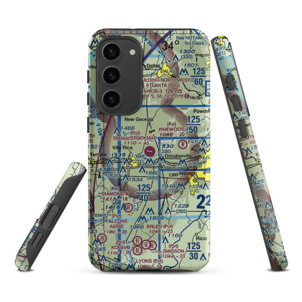 Earl L. Small Jr. Field/Stockmar Airport (20GA) VFR Sectional Samsung Phone Case Samsung Galaxy S23 Plus model shown