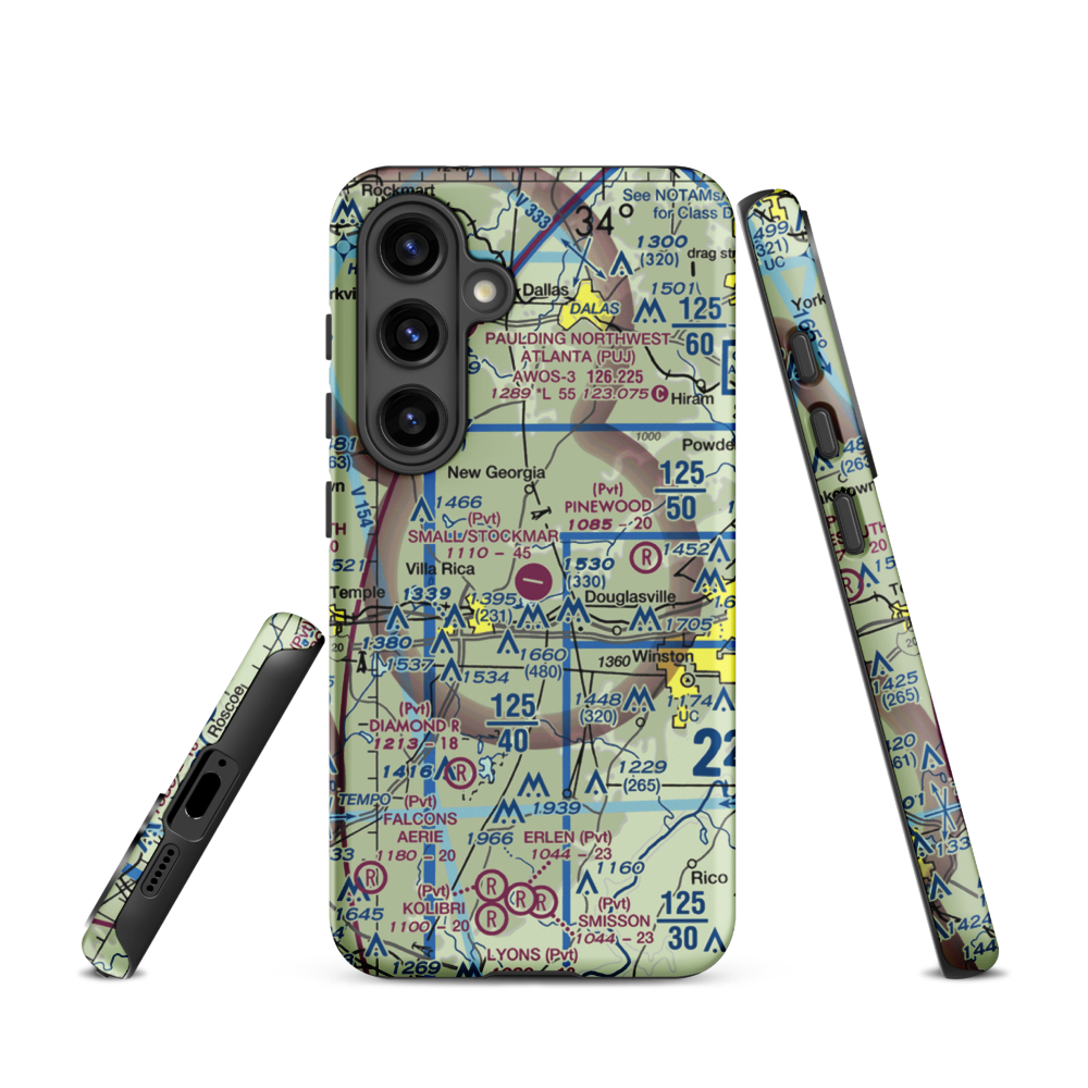 Earl L. Small Jr. Field/Stockmar Airport (20GA) VFR Sectional Samsung Phone Case Samsung Galaxy S24 model shown