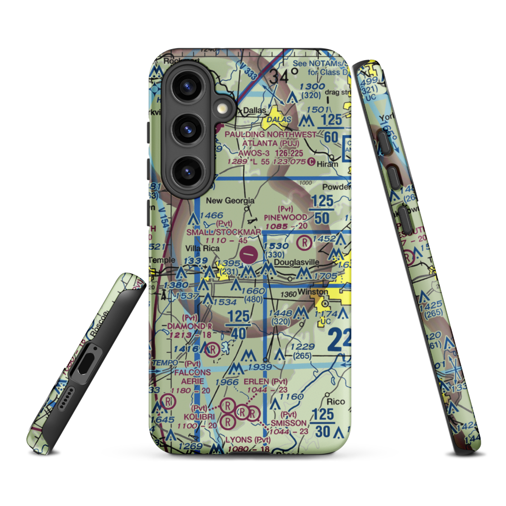 Earl L. Small Jr. Field/Stockmar Airport (20GA) VFR Sectional Samsung Phone Case Samsung Galaxy S24 Plus model shown