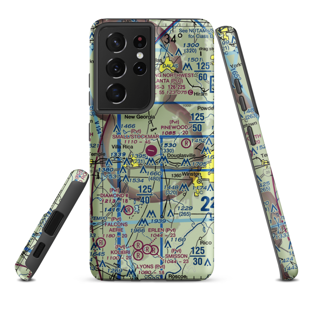 Earl L. Small Jr. Field/Stockmar Airport (20GA) VFR Sectional Samsung Phone Case Samsung Galaxy S21 Ultra model shown