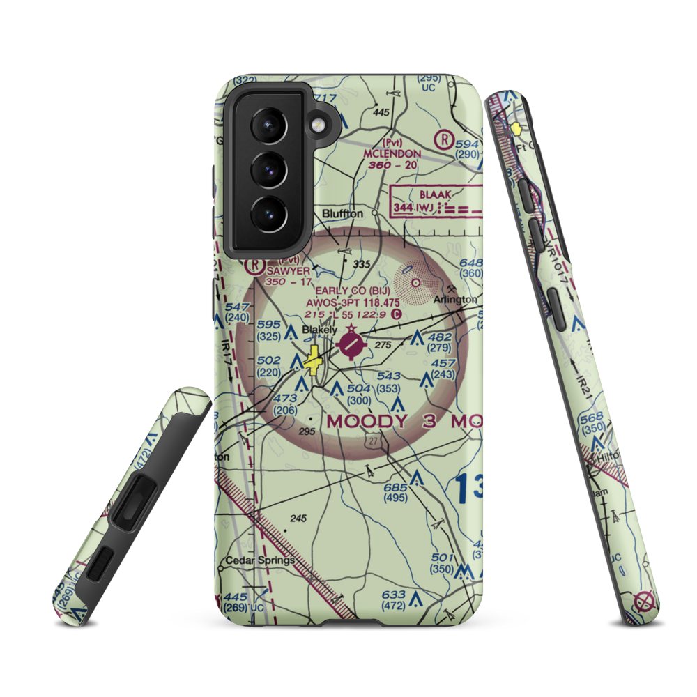 Early County Airport (BIJ) VFR Sectional Samsung Phone Case Samsung Galaxy S21 FE model shown