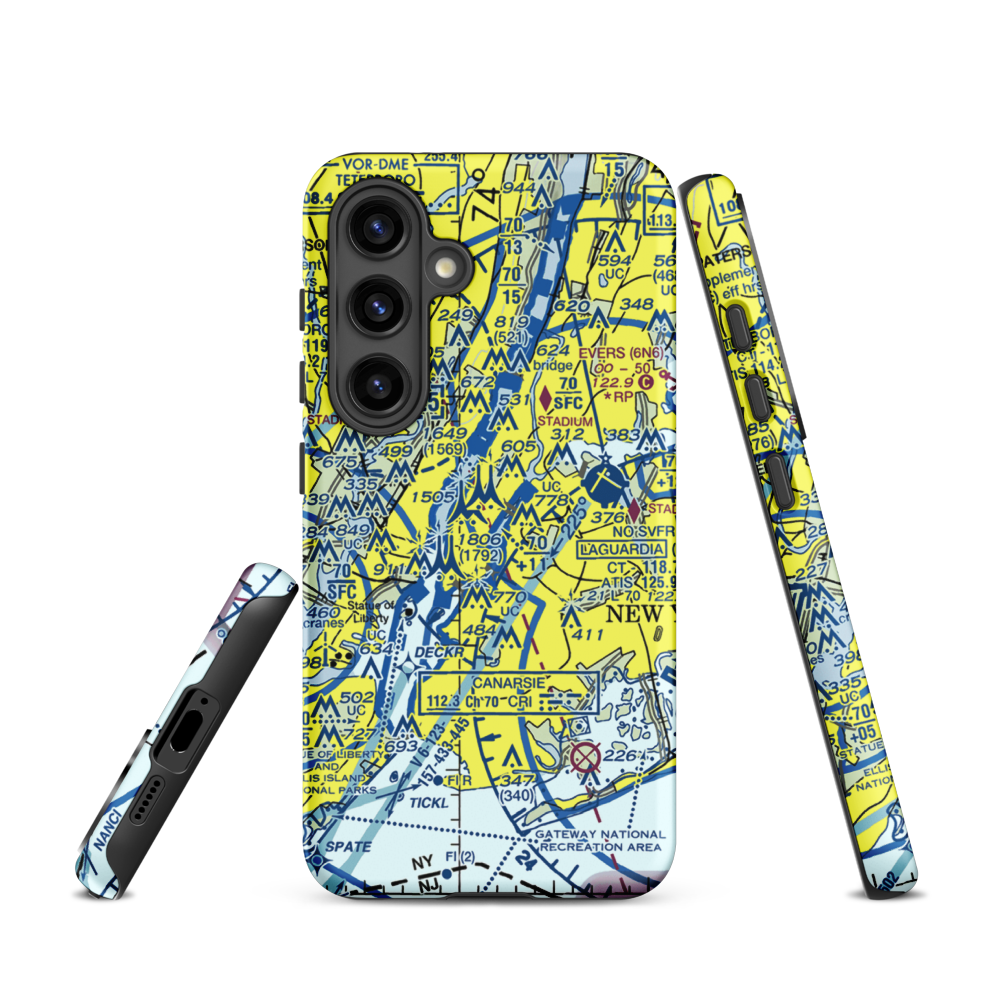East 34th Street Heliport (6N5) VFR Sectional Samsung Phone Case Samsung Galaxy S24 model shown