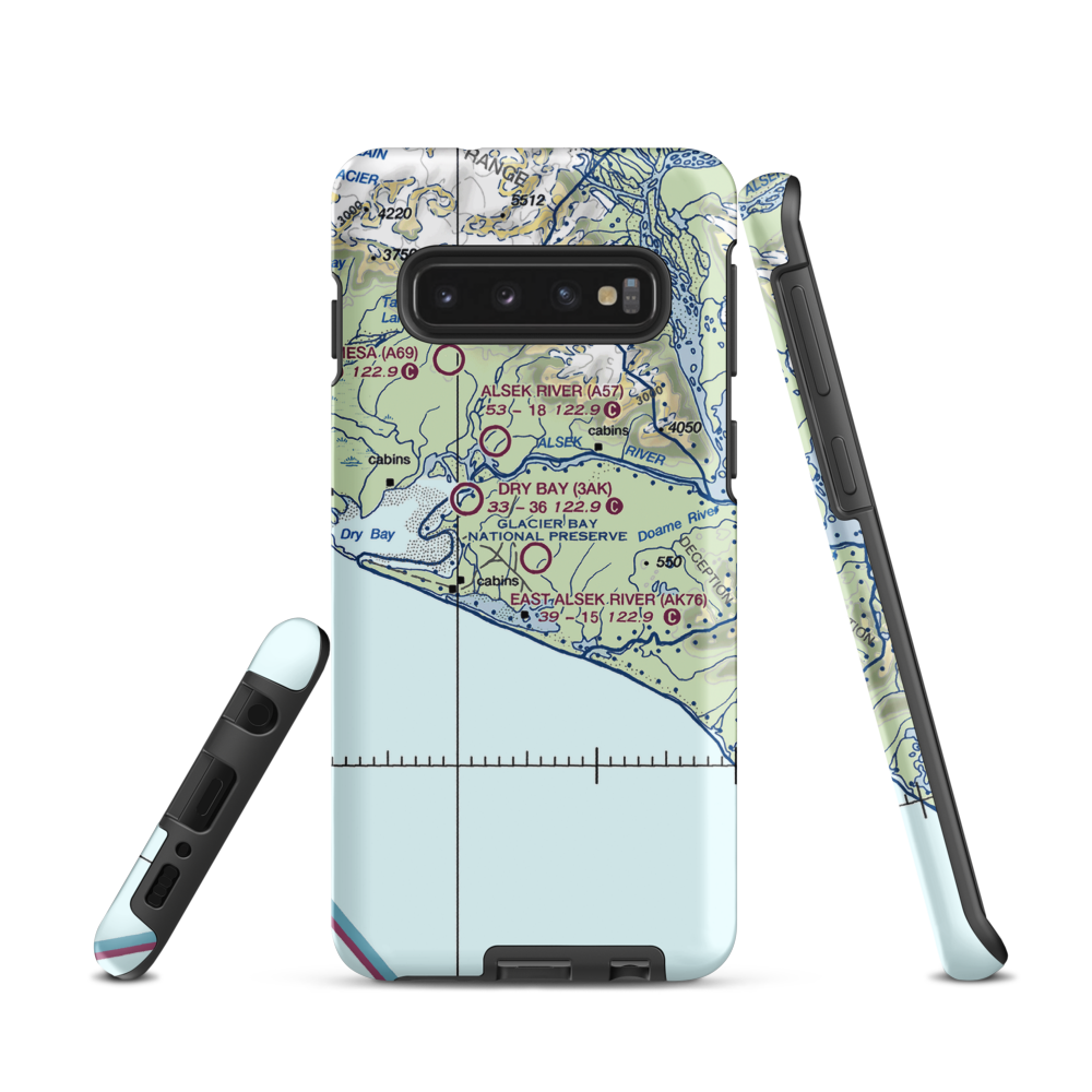 East Alsek River Airport (AK76) VFR Sectional Samsung Phone Case Samsung Galaxy S10 model shown