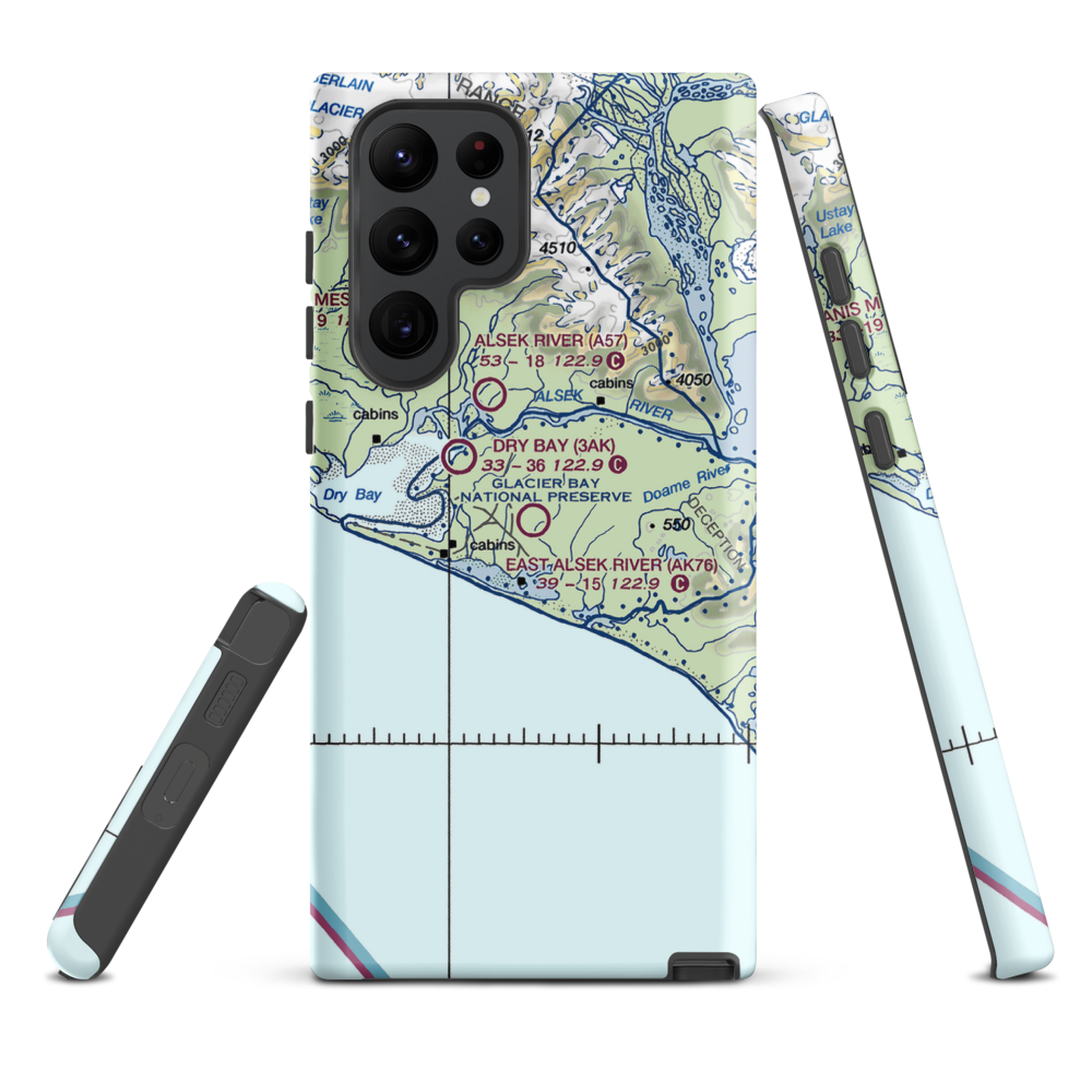 East Alsek River Airport (AK76) VFR Sectional Samsung Phone Case Samsung Galaxy S22 Ultra model shown