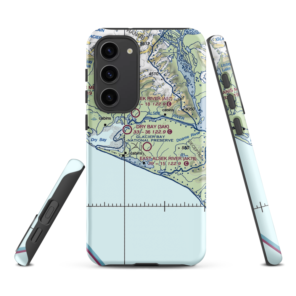 East Alsek River Airport (AK76) VFR Sectional Samsung Phone Case Samsung Galaxy S23 Plus model shown
