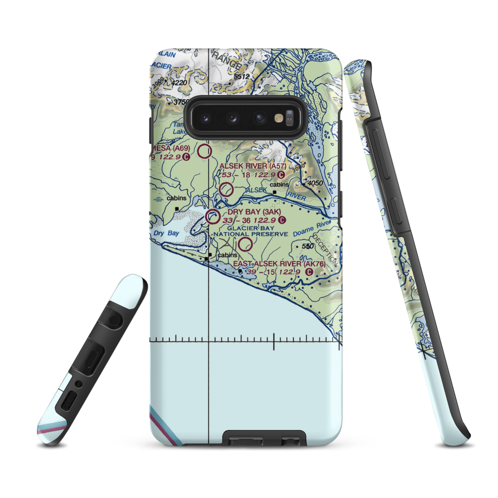 East Alsek River Airport (AK76) VFR Sectional Samsung Phone Case Samsung Galaxy S10 Plus model shown