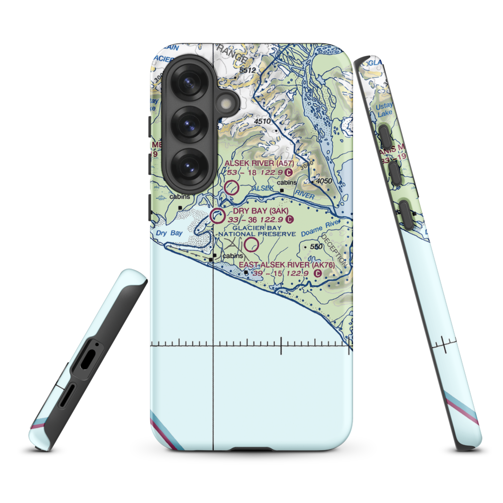 East Alsek River Airport (AK76) VFR Sectional Samsung Phone Case Samsung Galaxy S25 Plus model shown