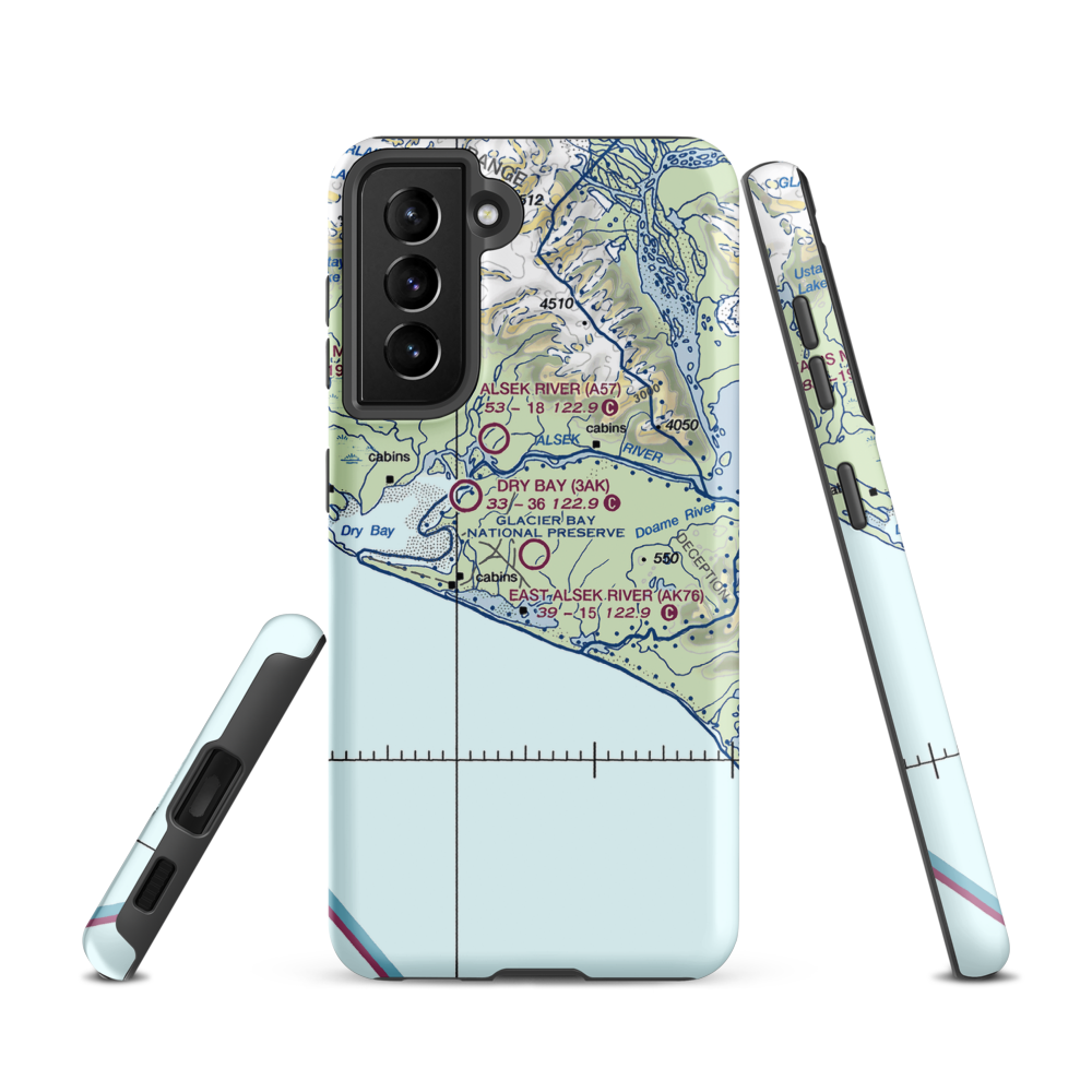 East Alsek River Airport (AK76) VFR Sectional Samsung Phone Case Samsung Galaxy S21 model shown