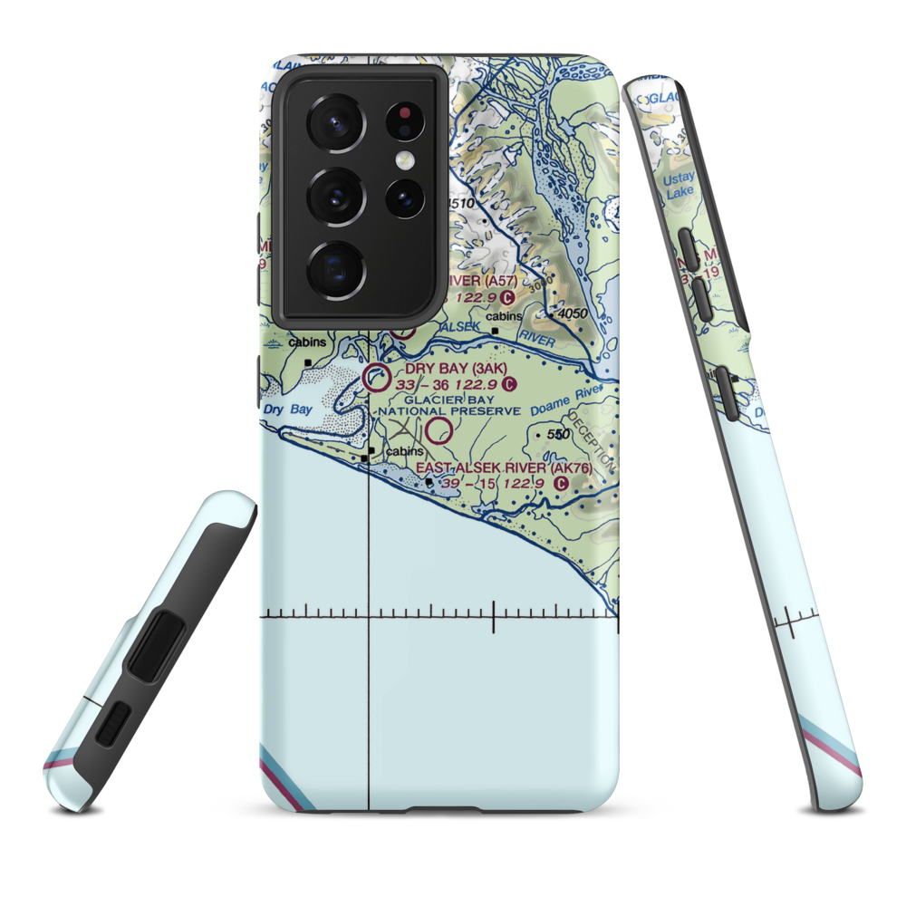 East Alsek River Airport (AK76) VFR Sectional Samsung Phone Case Samsung Galaxy S21 Ultra model shown