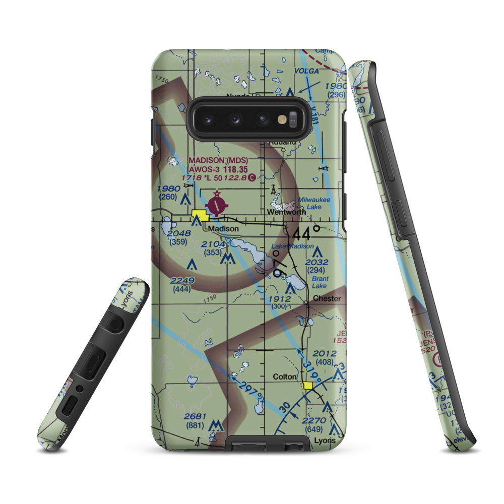 East Dakota Flying Club Seaplane Base (5G3) VFR Sectional Samsung Phone Case Samsung Galaxy S10 Plus model shown
