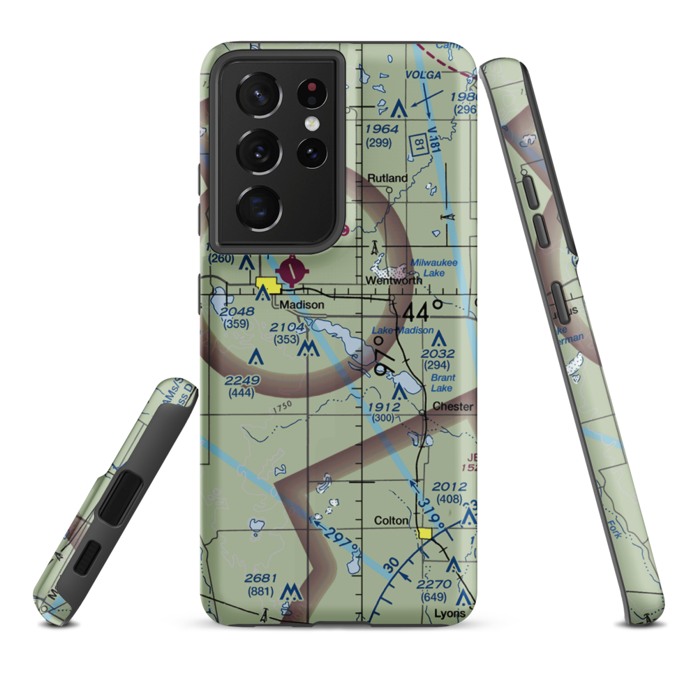 East Dakota Flying Club Seaplane Base (5G3) VFR Sectional Samsung Phone Case Samsung Galaxy S21 Ultra model shown