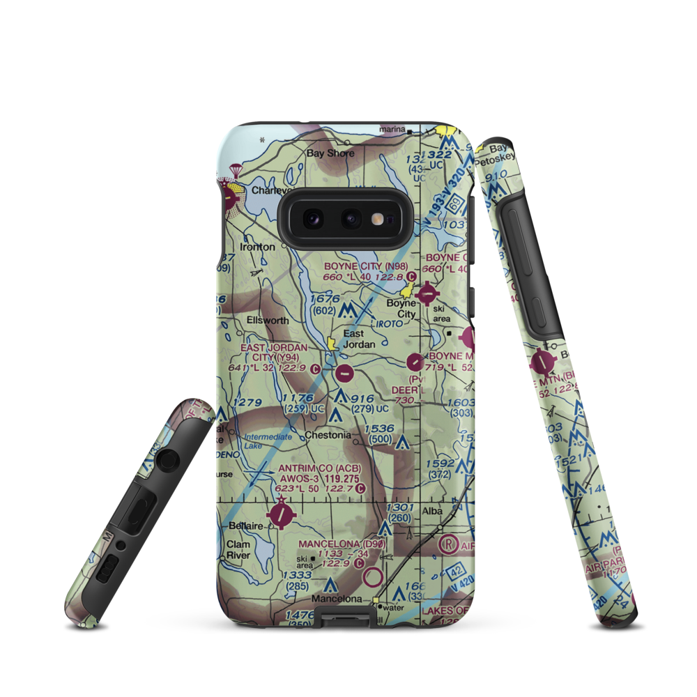 East Jordan City Airport (Y94) VFR Sectional Samsung Phone Case Samsung Galaxy S10e model shown