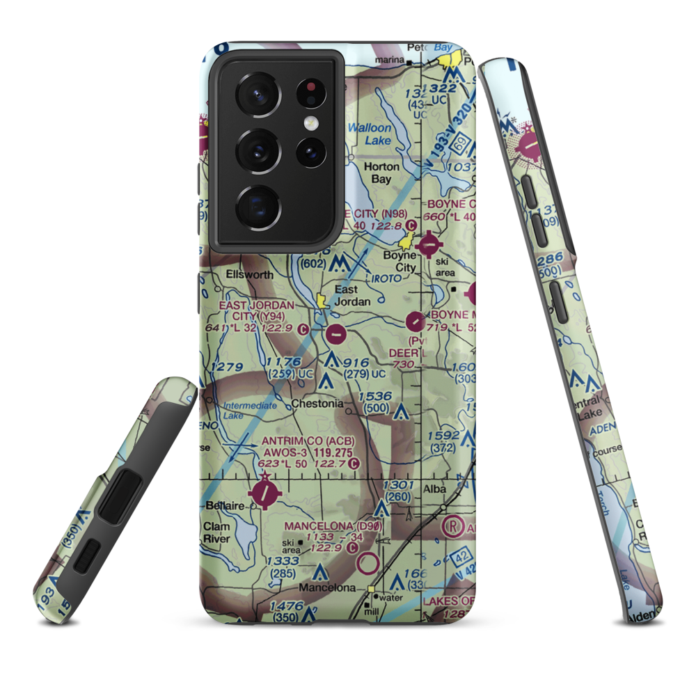 East Jordan City Airport (Y94) VFR Sectional Samsung Phone Case Samsung Galaxy S21 Ultra model shown