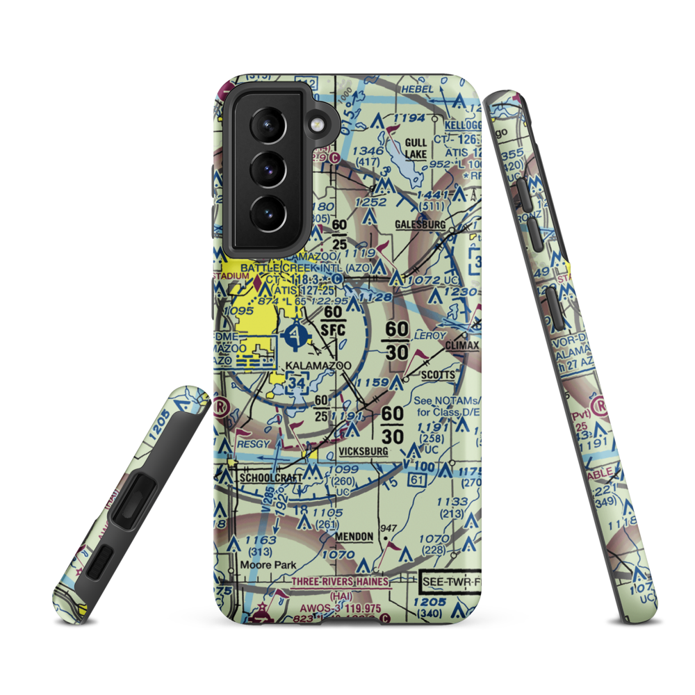East Lake Airport (66MI) VFR Sectional Samsung Phone Case Samsung Galaxy S21 FE model shown