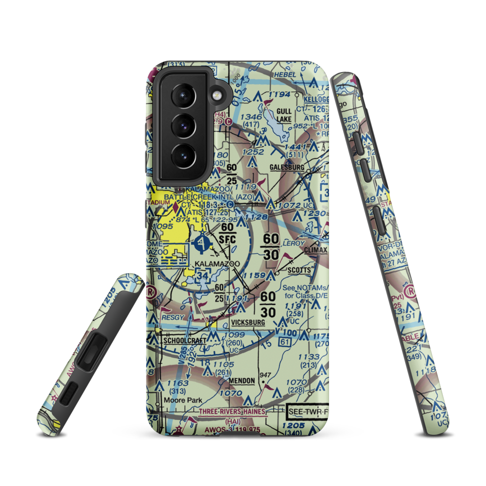 East Lake Airport (66MI) VFR Sectional Samsung Phone Case Samsung Galaxy S21 model shown