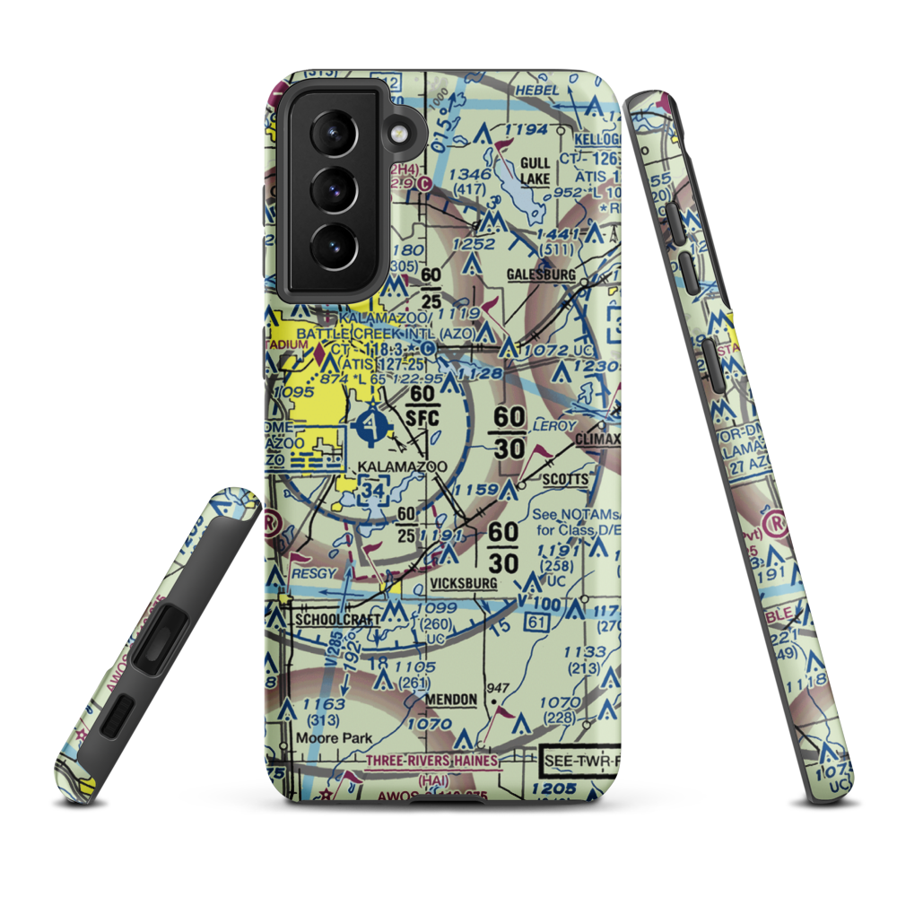 East Lake Airport (66MI) VFR Sectional Samsung Phone Case Samsung Galaxy S21 Plus model shown