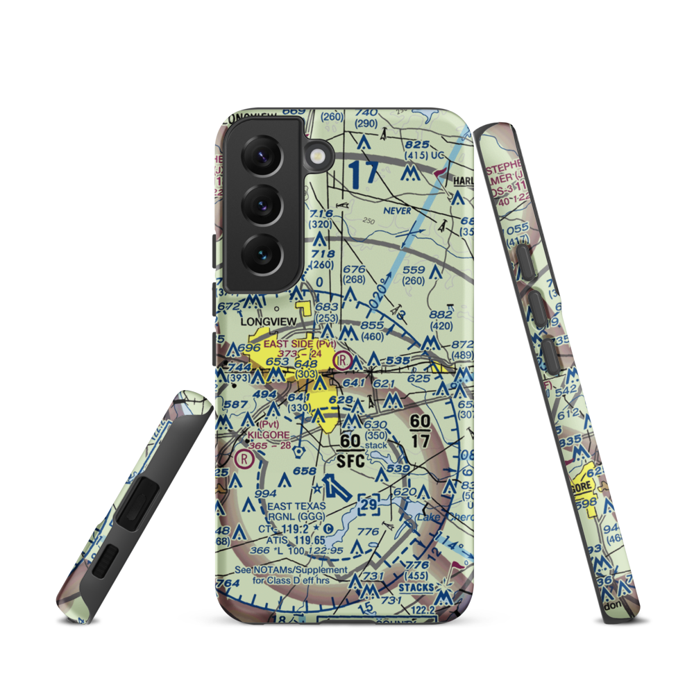 East Side Airport (3TS0) VFR Sectional Samsung Phone Case Samsung Galaxy S22 model shown