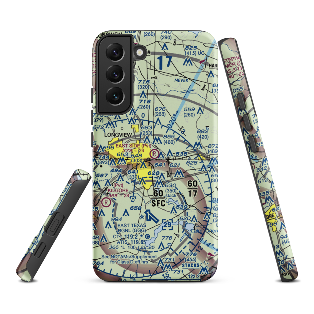 East Side Airport (3TS0) VFR Sectional Samsung Phone Case Samsung Galaxy S22 Plus model shown