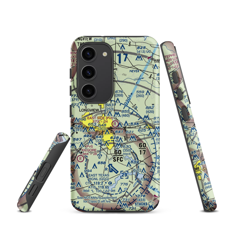 East Side Airport (3TS0) VFR Sectional Samsung Phone Case Samsung Galaxy S23 model shown