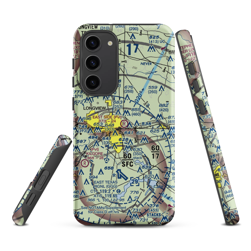 East Side Airport (3TS0) VFR Sectional Samsung Phone Case Samsung Galaxy S23 Plus model shown