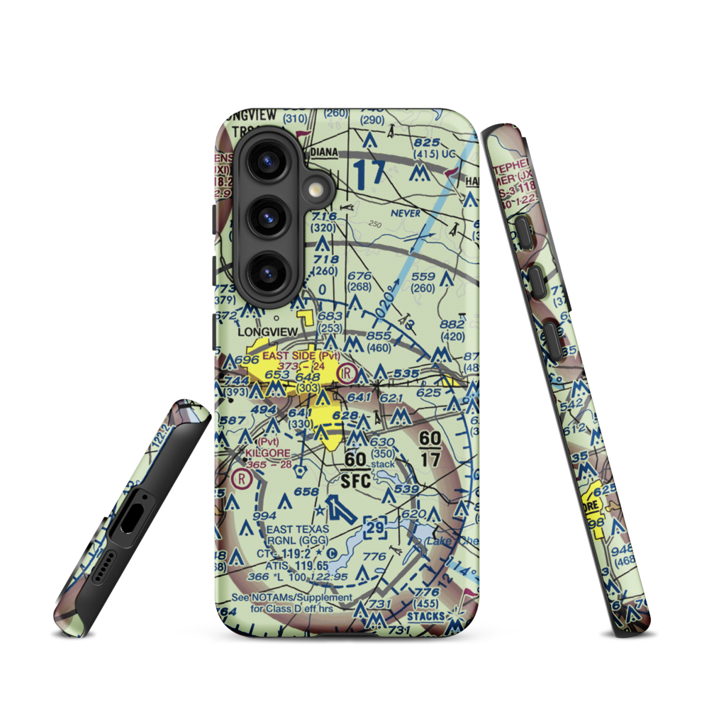 East Side Airport (3TS0) VFR Sectional Samsung Phone Case Samsung Galaxy S24 model shown