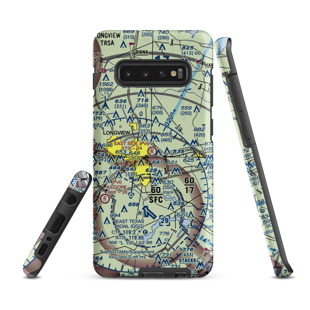 East Side Airport (3TS0) VFR Sectional Samsung Phone Case Samsung Galaxy S10e model shown