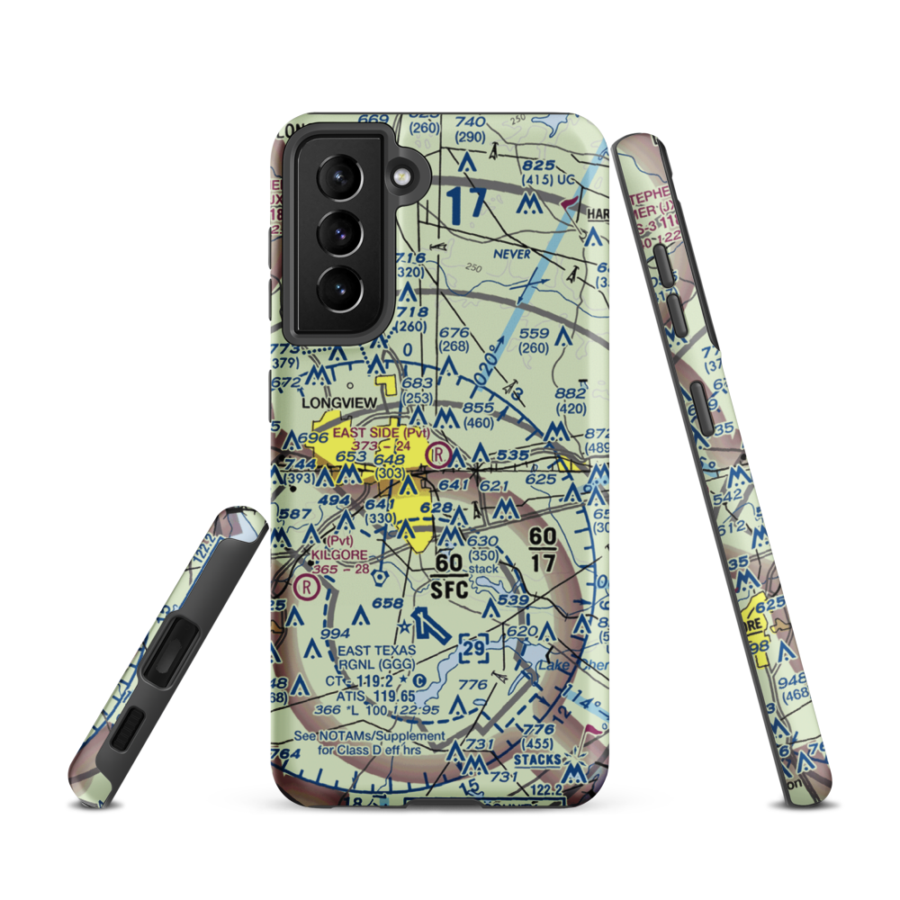 East Side Airport (3TS0) VFR Sectional Samsung Phone Case Samsung Galaxy S21 model shown