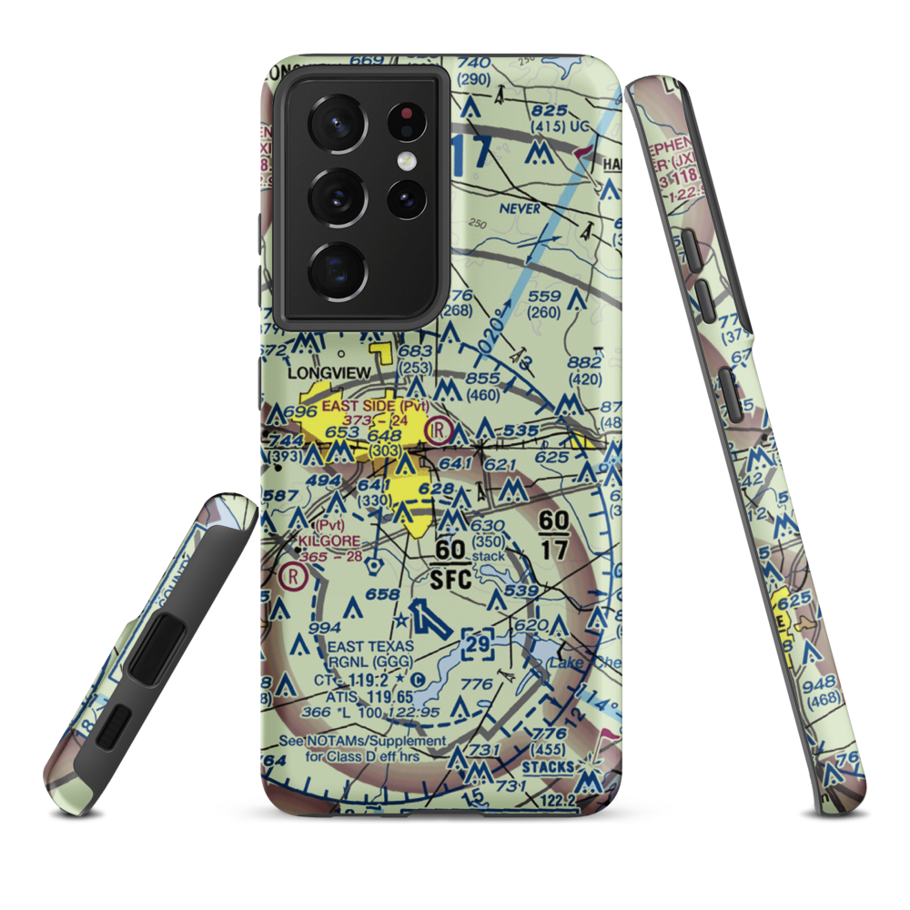 East Side Airport (3TS0) VFR Sectional Samsung Phone Case Samsung Galaxy S21 Plus model shown