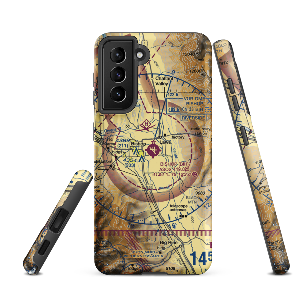 Eastern Sierra Regional Airport (BIH) VFR Sectional Samsung Phone Case Samsung Galaxy S21 Ultra model shown