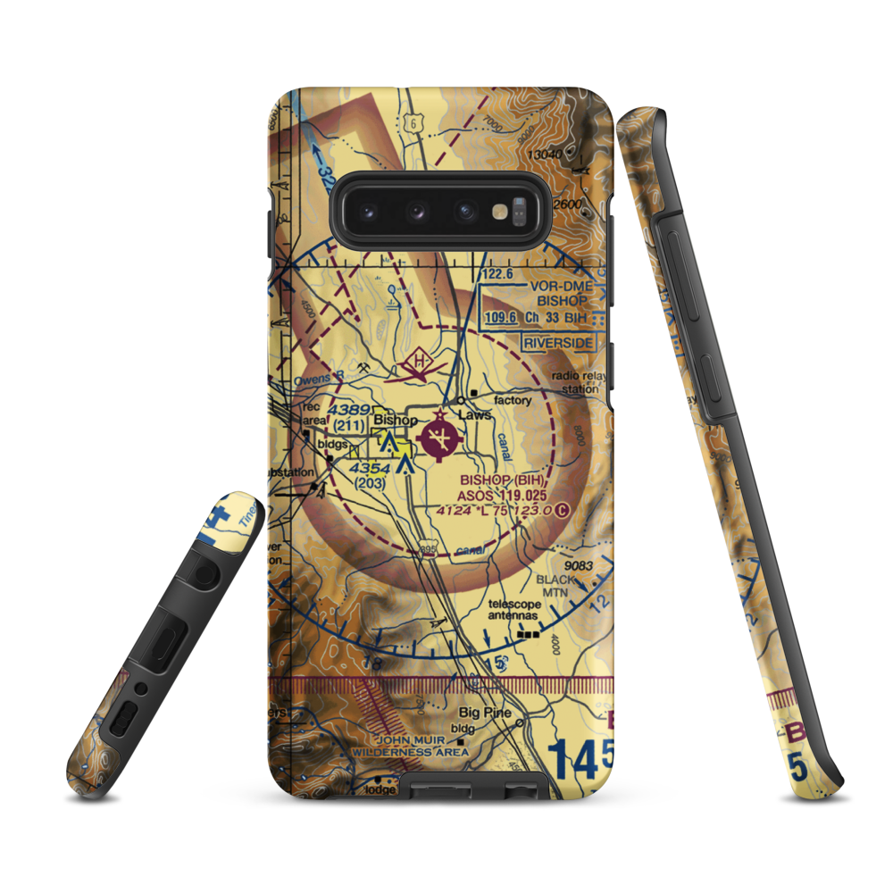 Eastern Sierra Regional Airport (BIH) VFR Sectional Samsung Phone Case Samsung Galaxy S10 Plus model shown