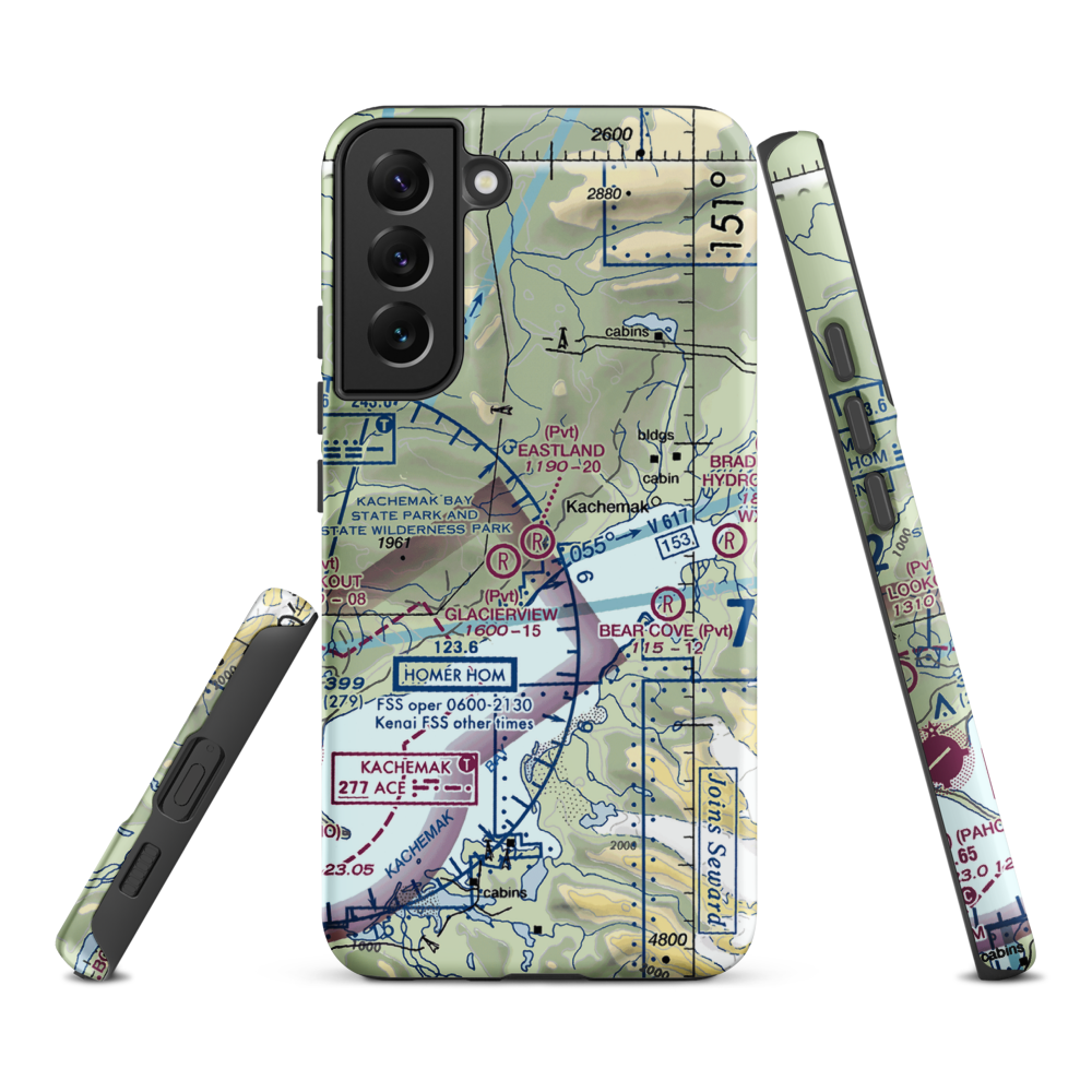 Eastland Airport (98AK) VFR Sectional Samsung Phone Case Samsung Galaxy S22 Plus model shown