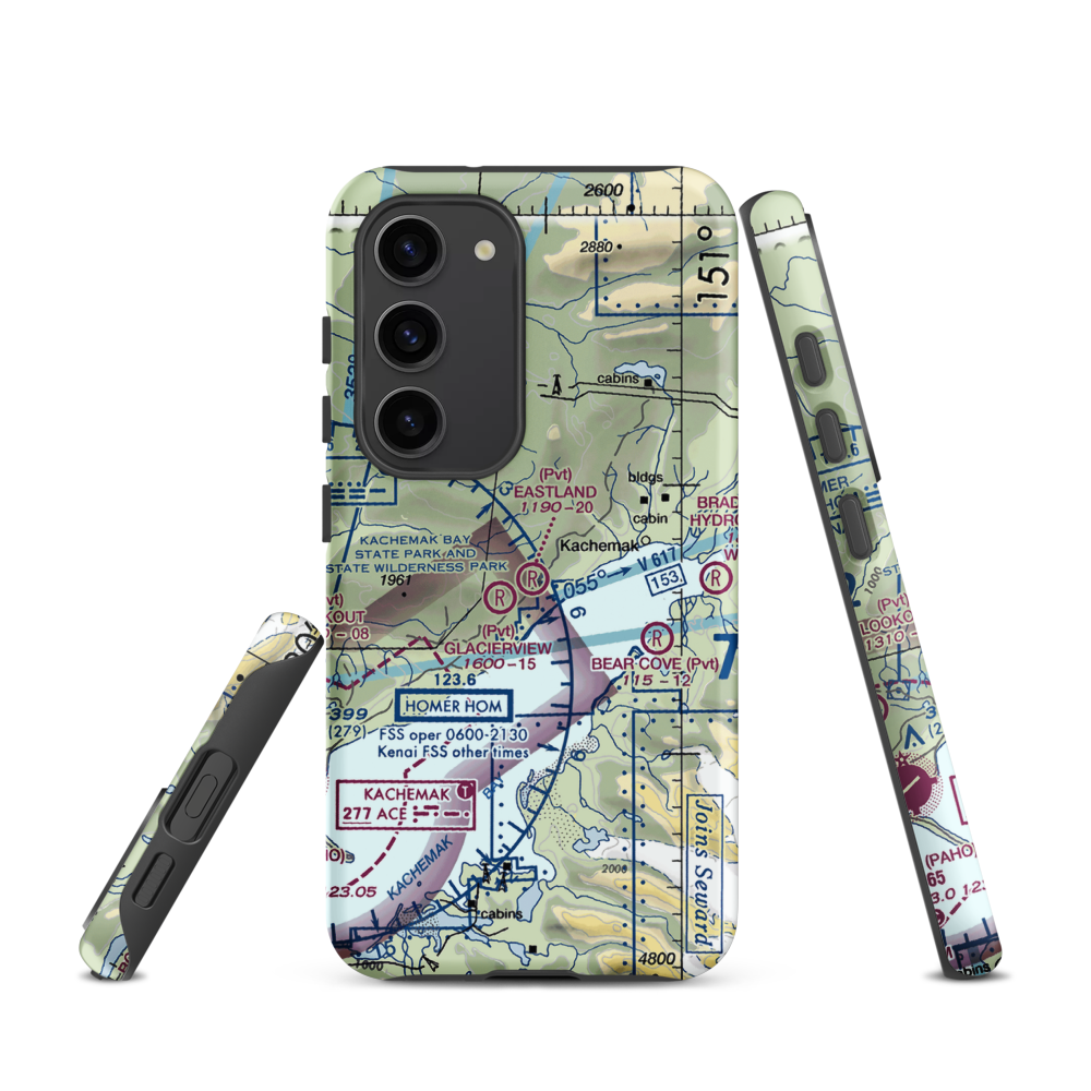 Eastland Airport (98AK) VFR Sectional Samsung Phone Case Samsung Galaxy S23 model shown