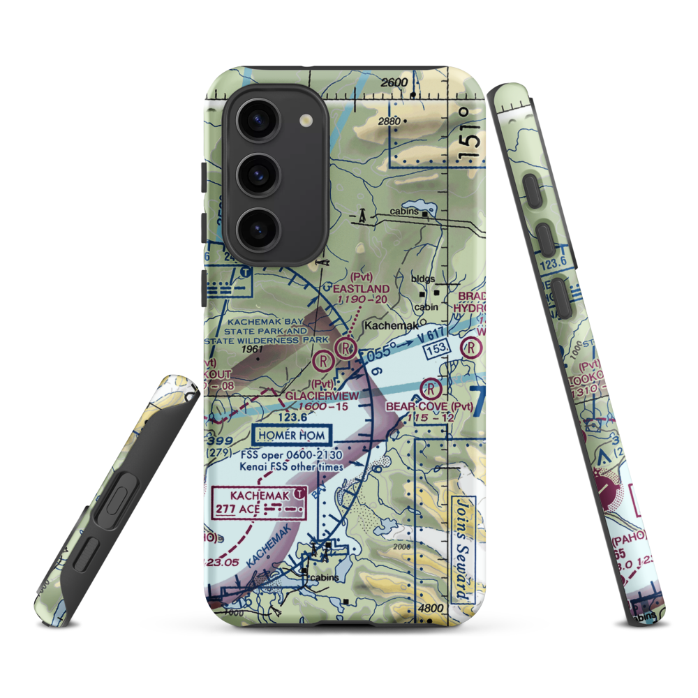 Eastland Airport (98AK) VFR Sectional Samsung Phone Case Samsung Galaxy S23 Plus model shown