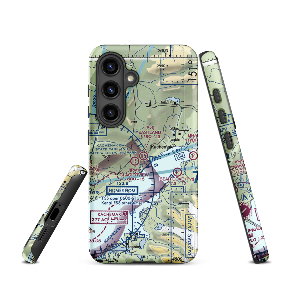 Eastland Airport (98AK) VFR Sectional Samsung Phone Case Samsung Galaxy S24 model shown