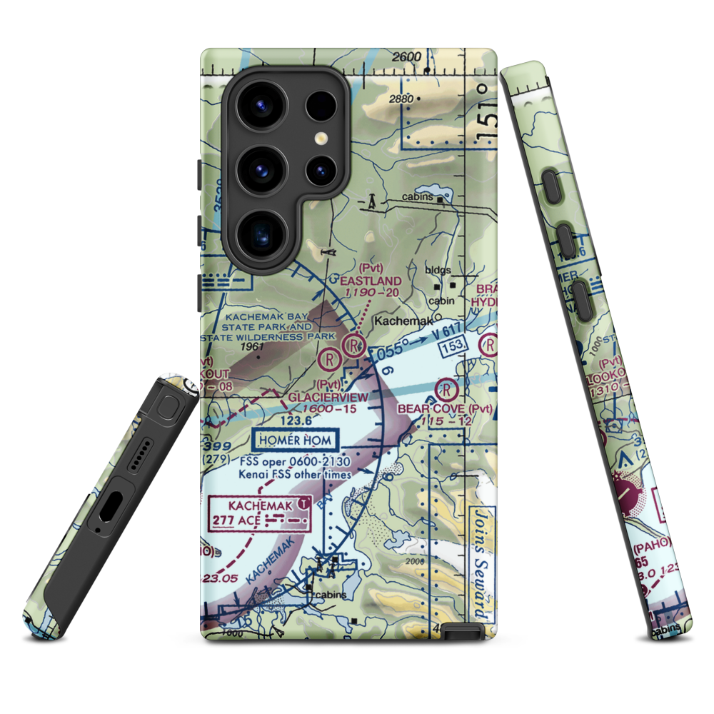 Eastland Airport (98AK) VFR Sectional Samsung Phone Case Samsung Galaxy S24 Ultra model shown