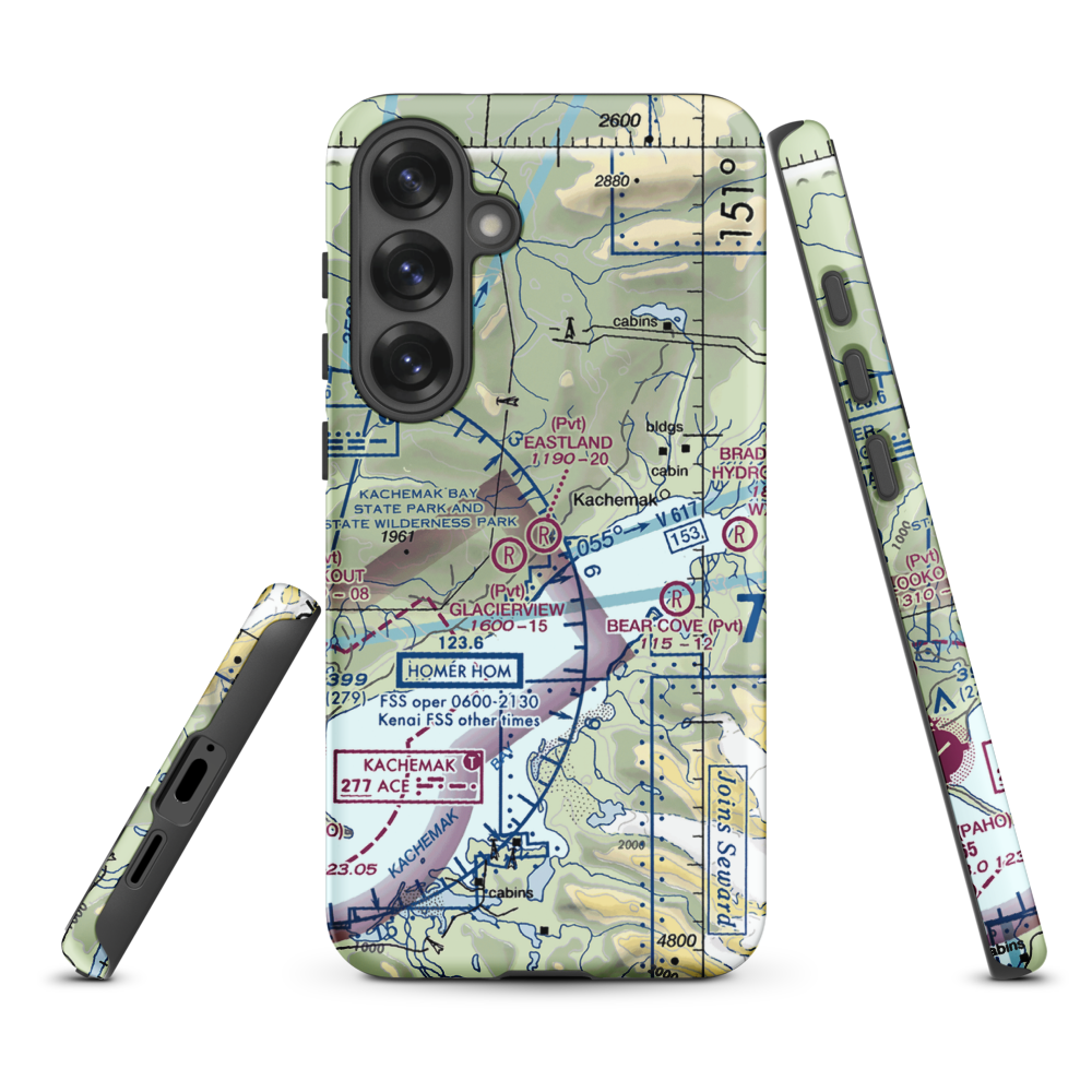 Eastland Airport (98AK) VFR Sectional Samsung Phone Case Samsung Galaxy S25 Plus model shown
