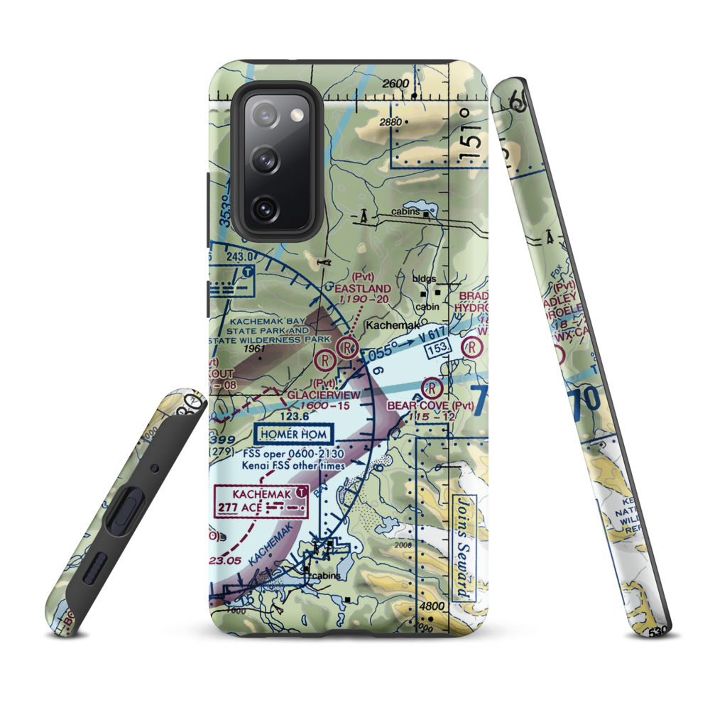 Eastland Airport (98AK) VFR Sectional Samsung Phone Case Samsung Galaxy S20 FE model shown
