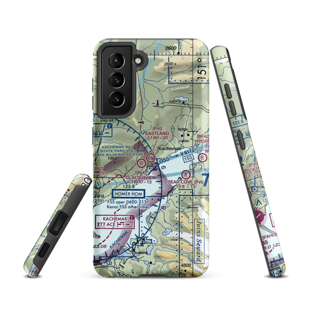 Eastland Airport (98AK) VFR Sectional Samsung Phone Case Samsung Galaxy S21 model shown