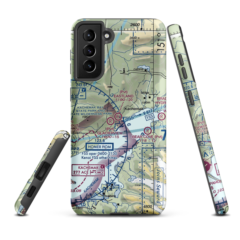 Eastland Airport (98AK) VFR Sectional Samsung Phone Case Samsung Galaxy S21 Plus model shown