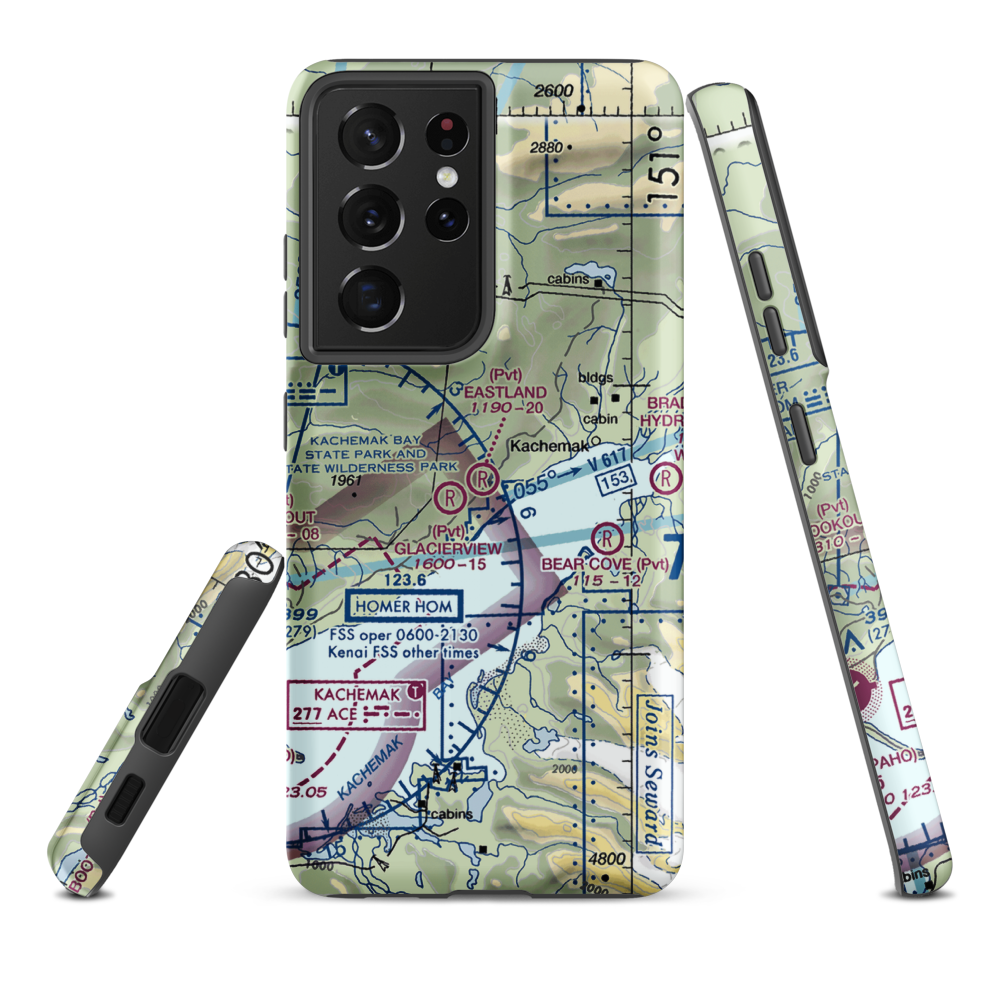Eastland Airport (98AK) VFR Sectional Samsung Phone Case Samsung Galaxy S21 Ultra model shown