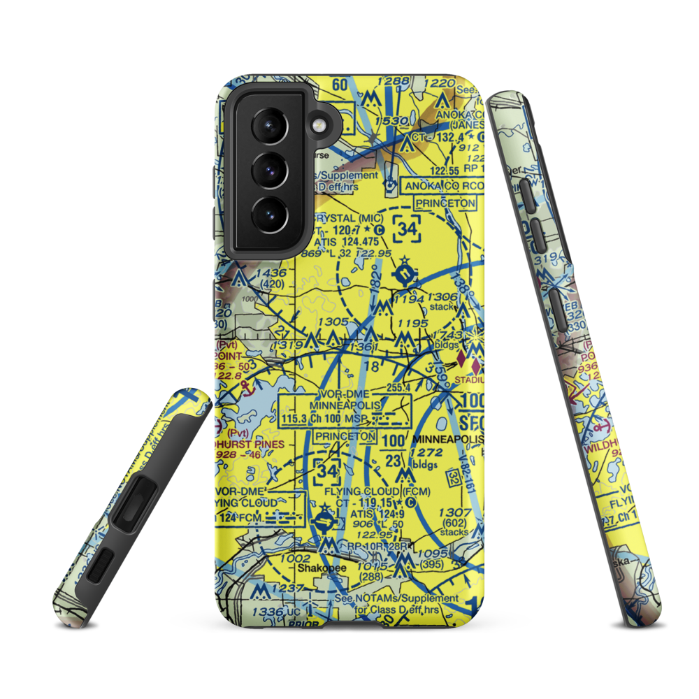 Eastmans Medicine Lake Seaplane Base (22MN) VFR Sectional Samsung Phone Case Samsung Galaxy S21 FE model shown